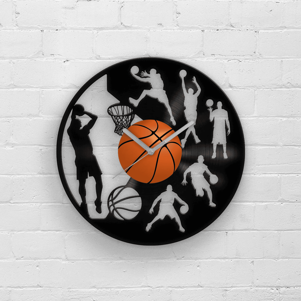 Basketball Gifts, Vinyl Clock, Gift for Men, Basketball Sign, Wall Hanging Sports, Teenage Boy Gift, Basketball Room Decor, Sport Artwork