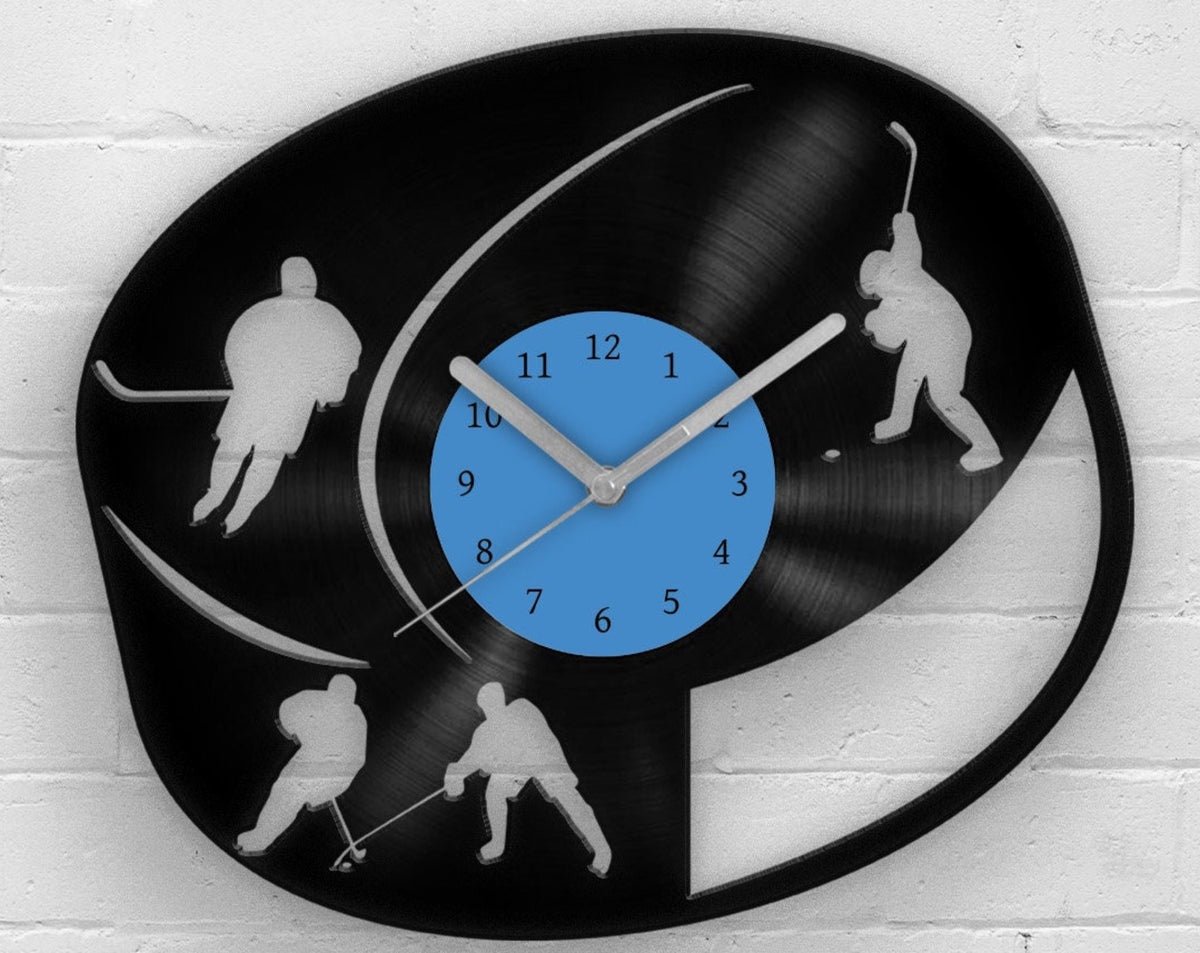 ICE HOCKEY - Unique Gifts for Men, Vinyl Clock, Best Gift for Him, Man Cave Wall Decor, Birthday Present for Hubby, Winter Sports Art