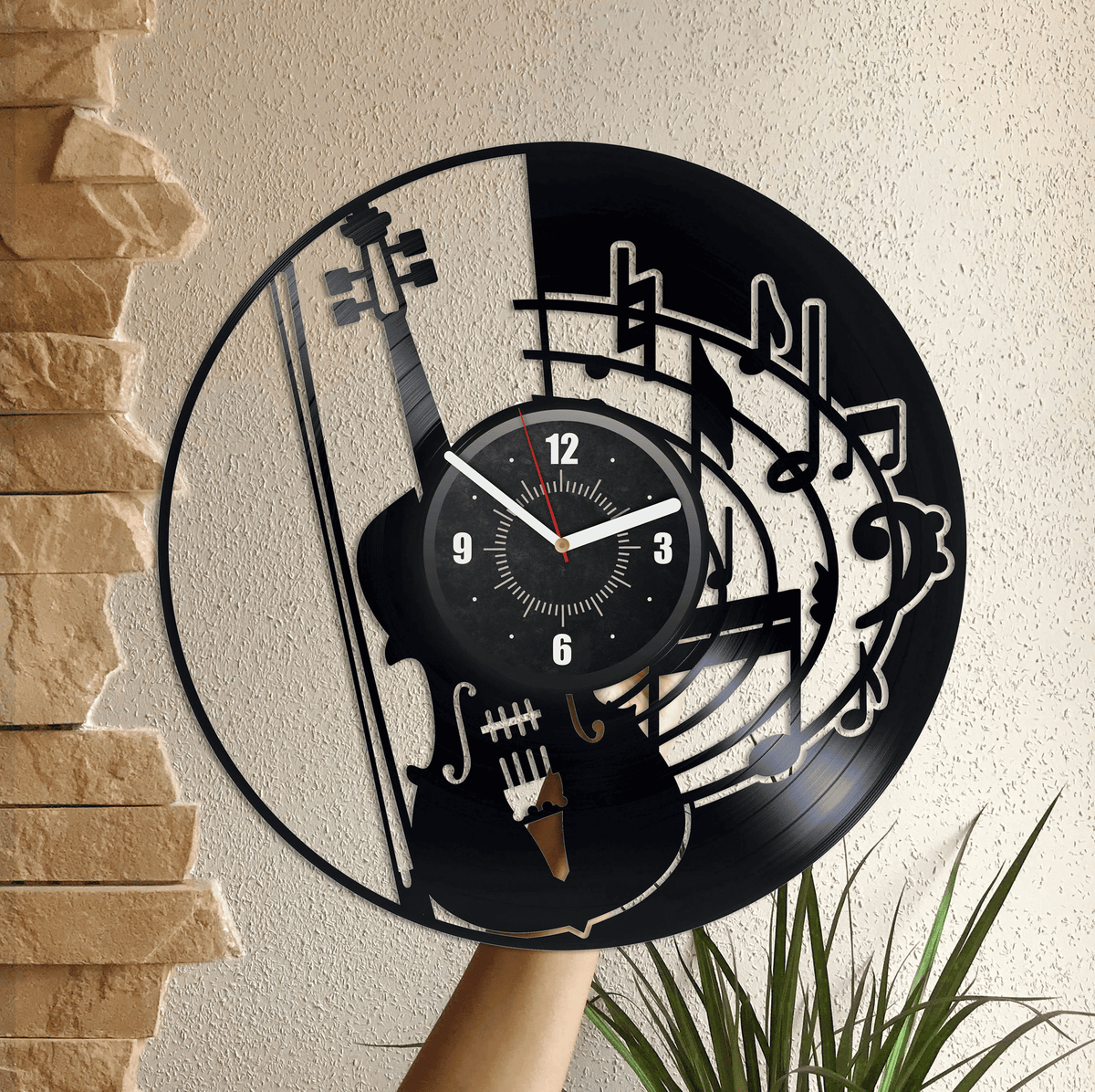 Violin Vinyl Record Handmade Music Clock Creative Art For Musician Violin Teacher Gift Music Instruments Decor New Year Gift For Women