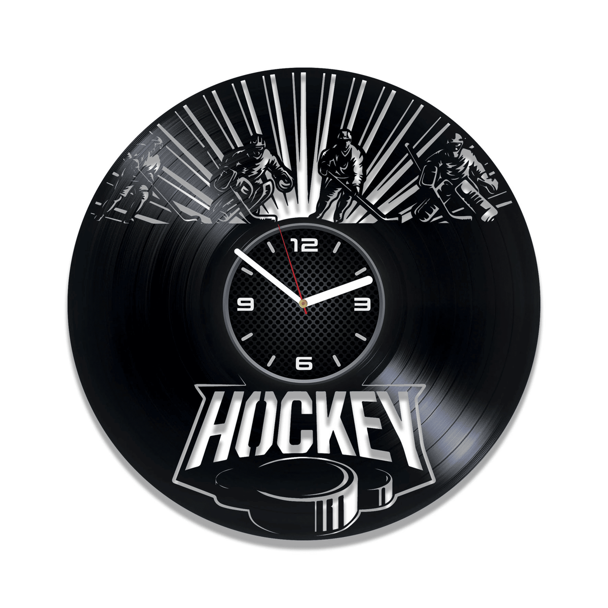 Hockey Player Vinyl Record Modern Clock Original Men Office Decor Handmade Artwork Wedding Gift Gift for Husband