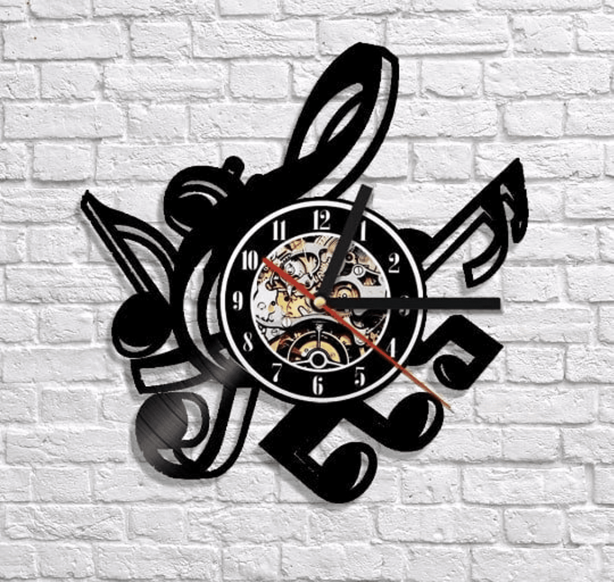 Musical Notes Vinyl Record Creative Wall Clock Musical Notes Wall Decor Laser Cut Art For Bedroom Musical Notes Gifts Xmas Gift For Girls