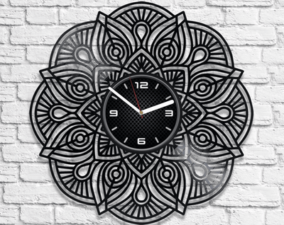 Mandala Vinyl Record Handmade Clock Cozy Decor For Bedroom Mandala Wall Art Gift For Yoga Teacher New Year Gift