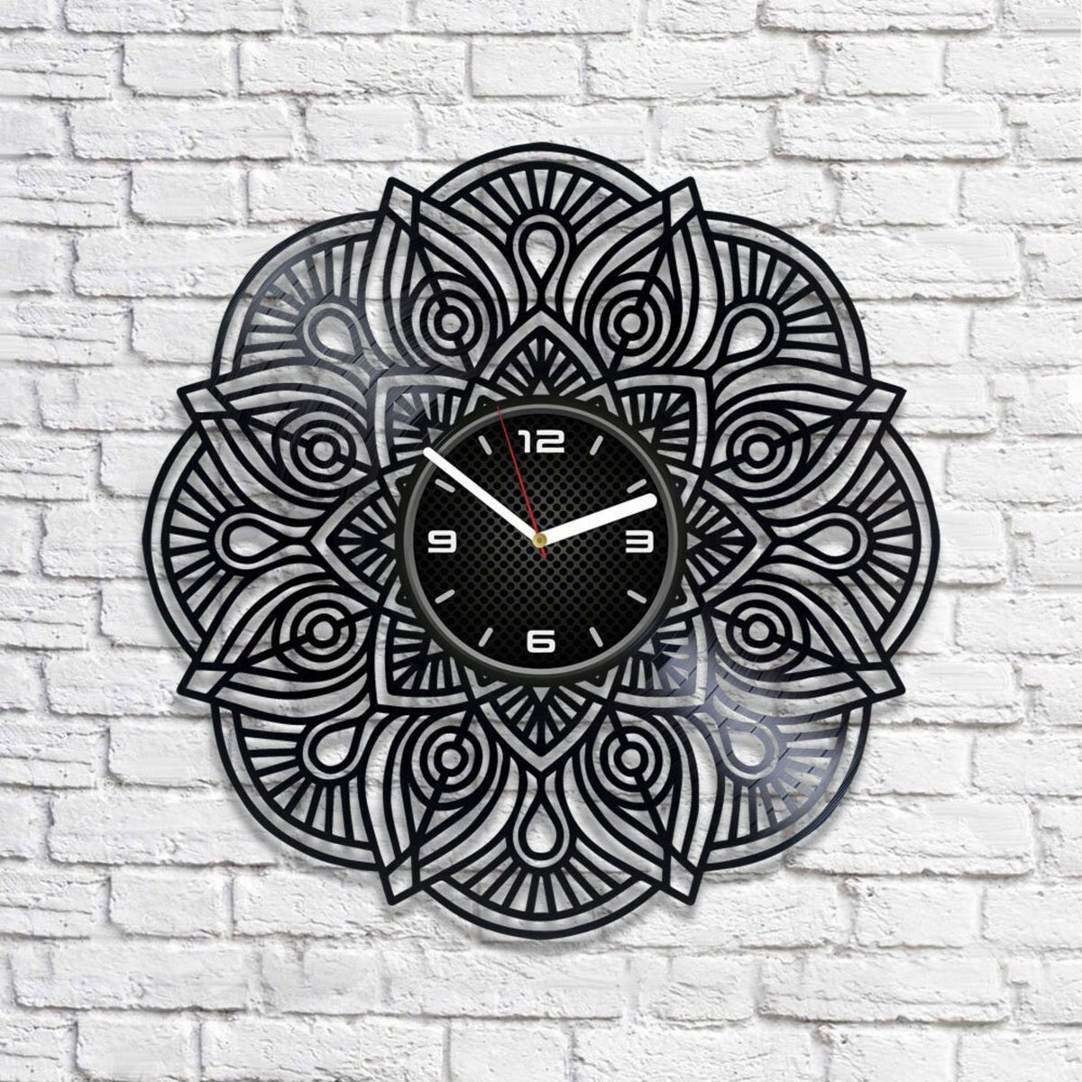 Mandala Vinyl Record Handmade Clock Cozy Decor For Bedroom Mandala Wall Art Gift For Yoga Teacher New Year Gift