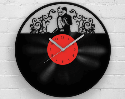 Best Gift for Wedding, Vinyl Clock, Newlywed Gifts, Married Couple Art, Anniversary Artwork, Love Invitation, Couple Portrait, Clocks