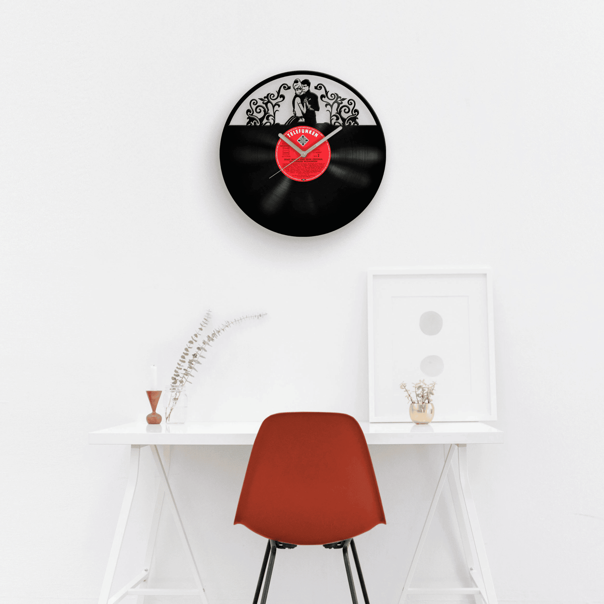 Best Gift for Wedding, Vinyl Clock, Newlywed Gifts, Married Couple Art, Anniversary Artwork, Love Invitation, Couple Portrait, Clocks