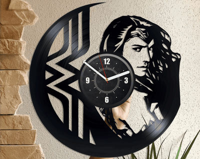 Wonder Women Vinyl Record Laser Cut Wall Clock Wonder Women Art DC Heroes Women Bedroom Wall Decor Unique Wedding Gift For Her