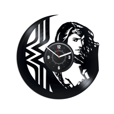 Wonder Women Vinyl Record Laser Cut Wall Clock Wonder Women Art DC Heroes Women Bedroom Wall Decor Unique Wedding Gift For Her
