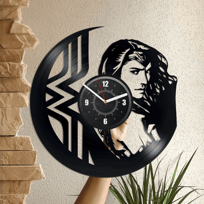 Wonder Women Vinyl Record Laser Cut Wall Clock Wonder Women Art DC Heroes Women Bedroom Wall Decor Unique Wedding Gift For Her