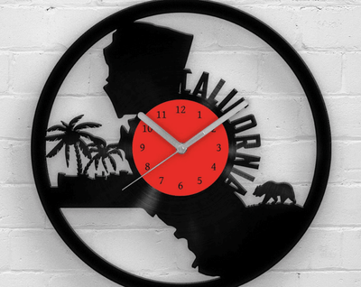 California State Wall Art, California Artwork, Vinyl Clock, Los Angeles, California Map, LA Outline, Housewarming Gifts, Travel Gift