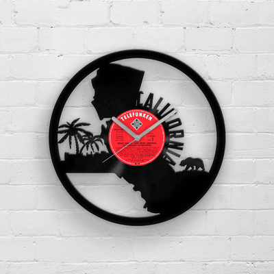 California State Wall Art, California Artwork, Vinyl Clock, Los Angeles, California Map, LA Outline, Housewarming Gifts, Travel Gift