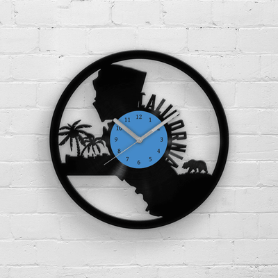 California State Wall Art, California Artwork, Vinyl Clock, Los Angeles, California Map, LA Outline, Housewarming Gifts, Travel Gift