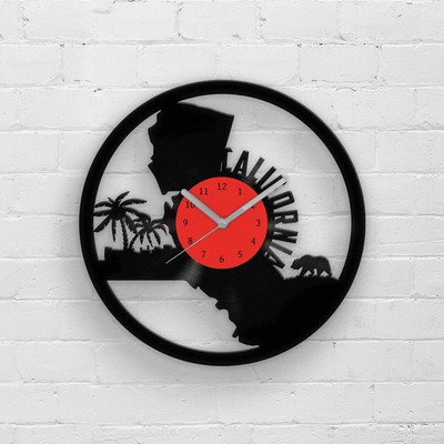 California State Wall Art, California Artwork, Vinyl Clock, Los Angeles, California Map, LA Outline, Housewarming Gifts, Travel Gift