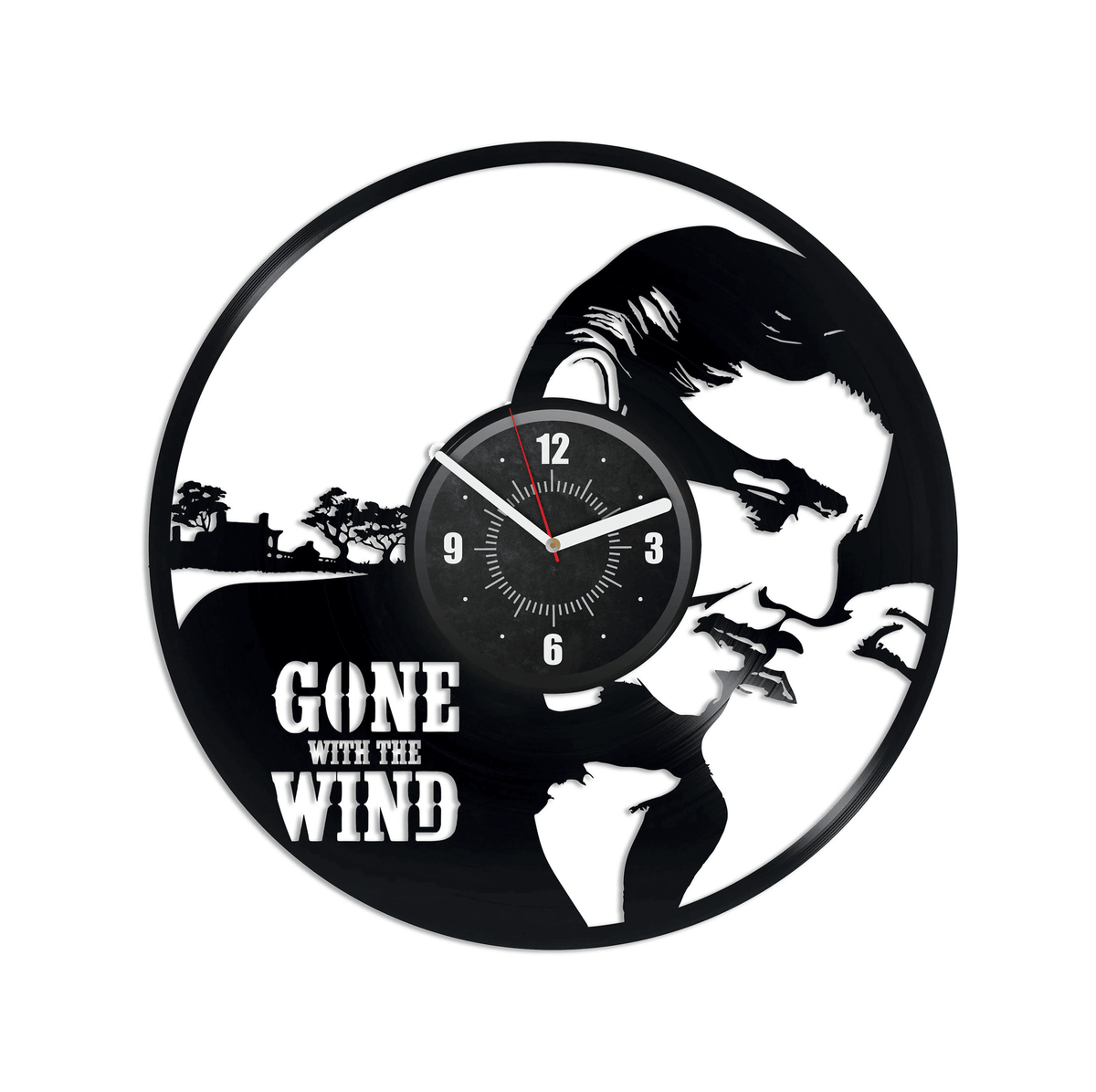 Gone With The Wind Vinyl Record Wall Clock Vintage Movie Wall Art Romantic Decor For Bedroom Gift For Parents Engagement Gifts For Couple