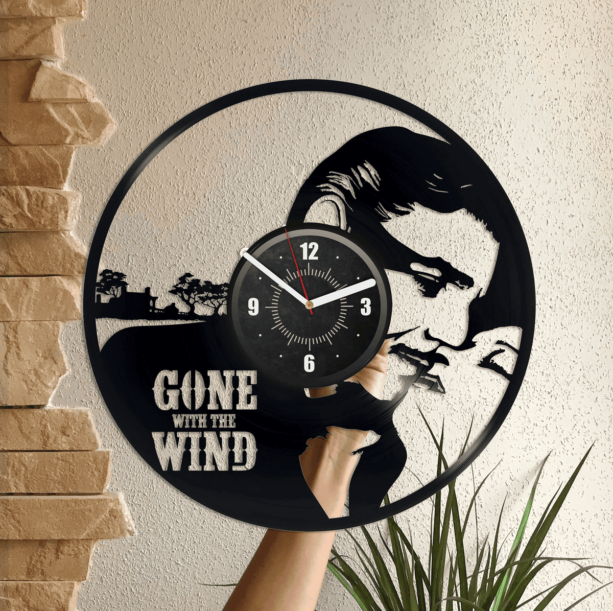 Gone With The Wind Vinyl Record Wall Clock Vintage Movie Wall Art Romantic Decor For Bedroom Gift For Parents Engagement Gifts For Couple