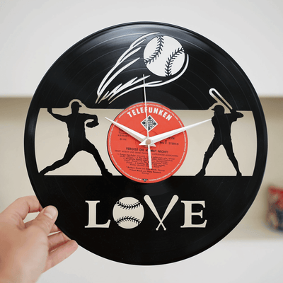 Baseball Gift, Wall Decor for Him, Gifts for Men, Vinyl Clock, Baseball Wall Art, Sports Art, Gift for Dad, Father's Day Gifts, Man Cave