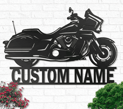 Custom Name Motorcycle Metal House Sign