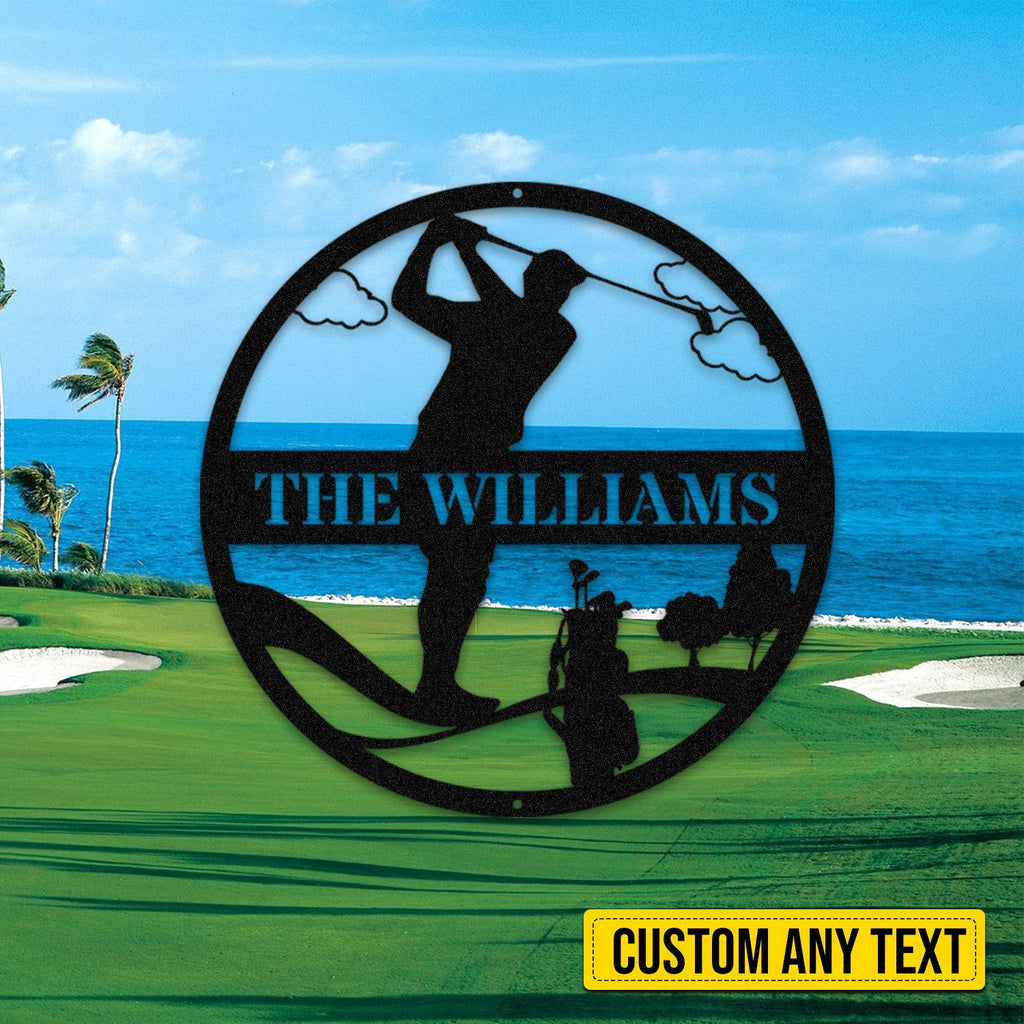 Customized Name Golf Metal Art, Gift For Dad, Outdoor Decor Laser Cut Metal Signs Custom Gift Ideas