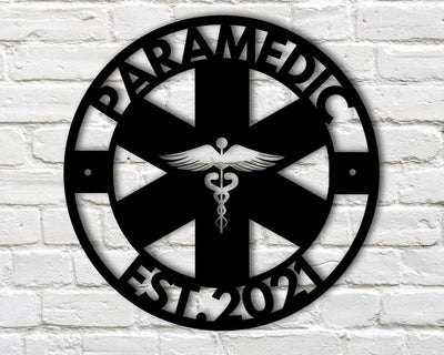 Custom Metal Sign For Paramedic, Emt Gift Ideas, Medical Field Home Decor, Personalized Family Name Sign, Custom Ems Gift, First Responder Laser Cut Metal Signs Custom Gift Ideas