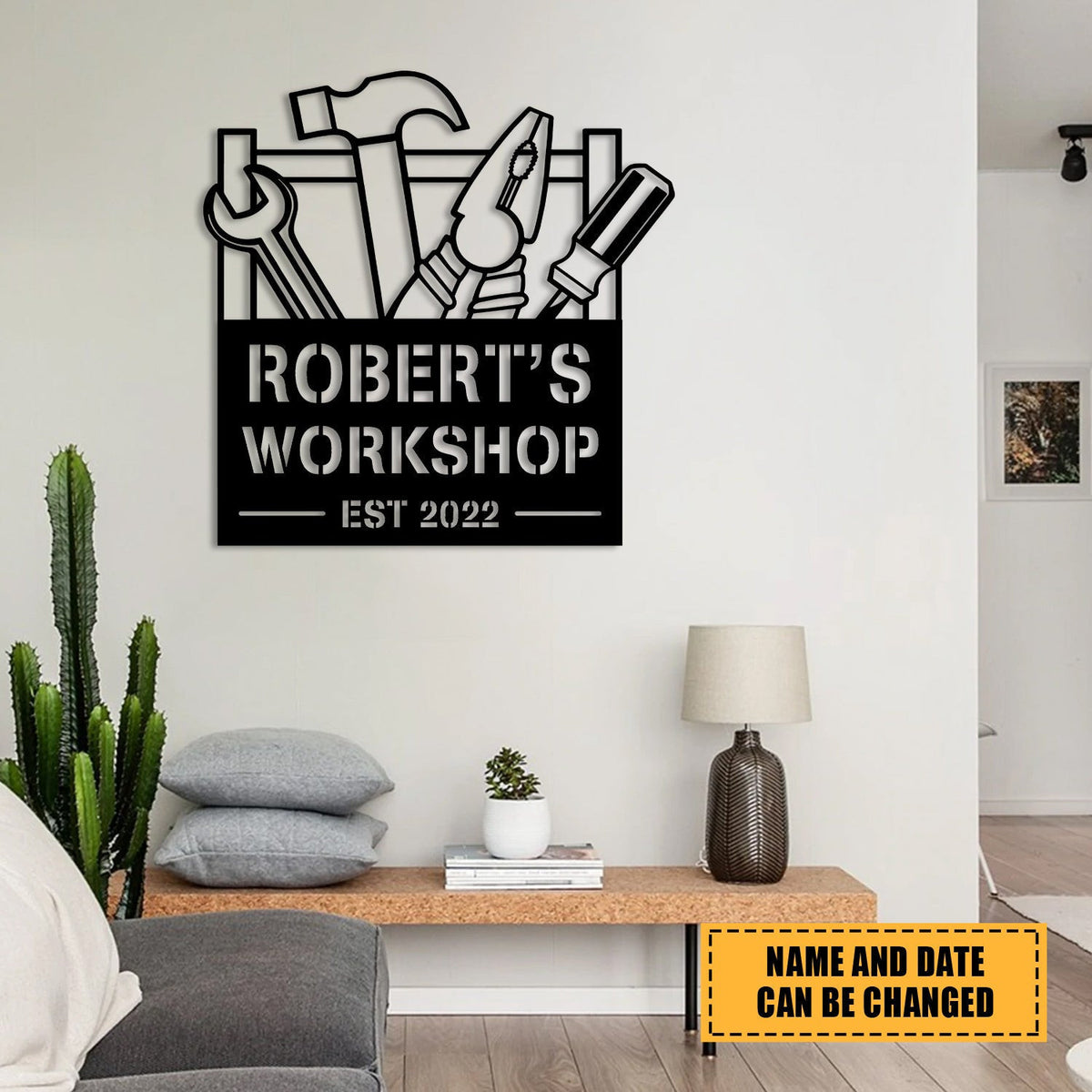 Customized Workshop Metal Sign, Garage Plaque, Father's Day Gift Laser Cut Metal Signs Custom Gift Ideas