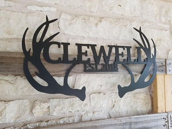 Hunting Deer horn Personalized Cut Metal Sign Laser Cut Metal Signs Custom Gift Ideas
