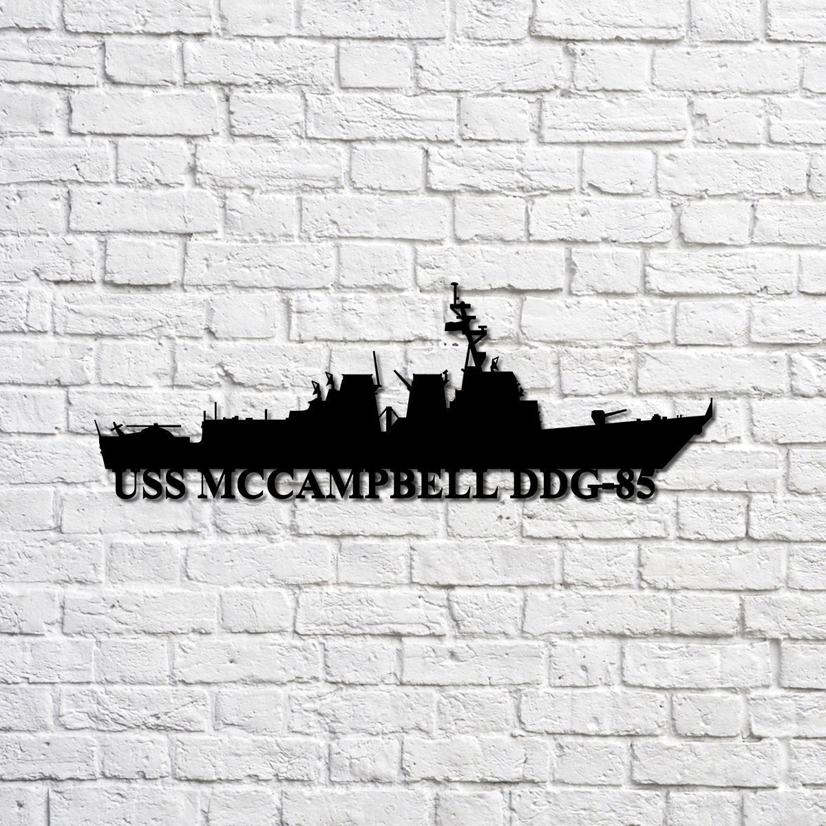 Uss Mccampbell Ddg85 Navy Ship Metal Sign, Memory Wall Metal Sign Gift For Navy Veteran, Navy Ships Silhouette Metal Sign Laser Cut Metal Signs Custom Gift Ideas