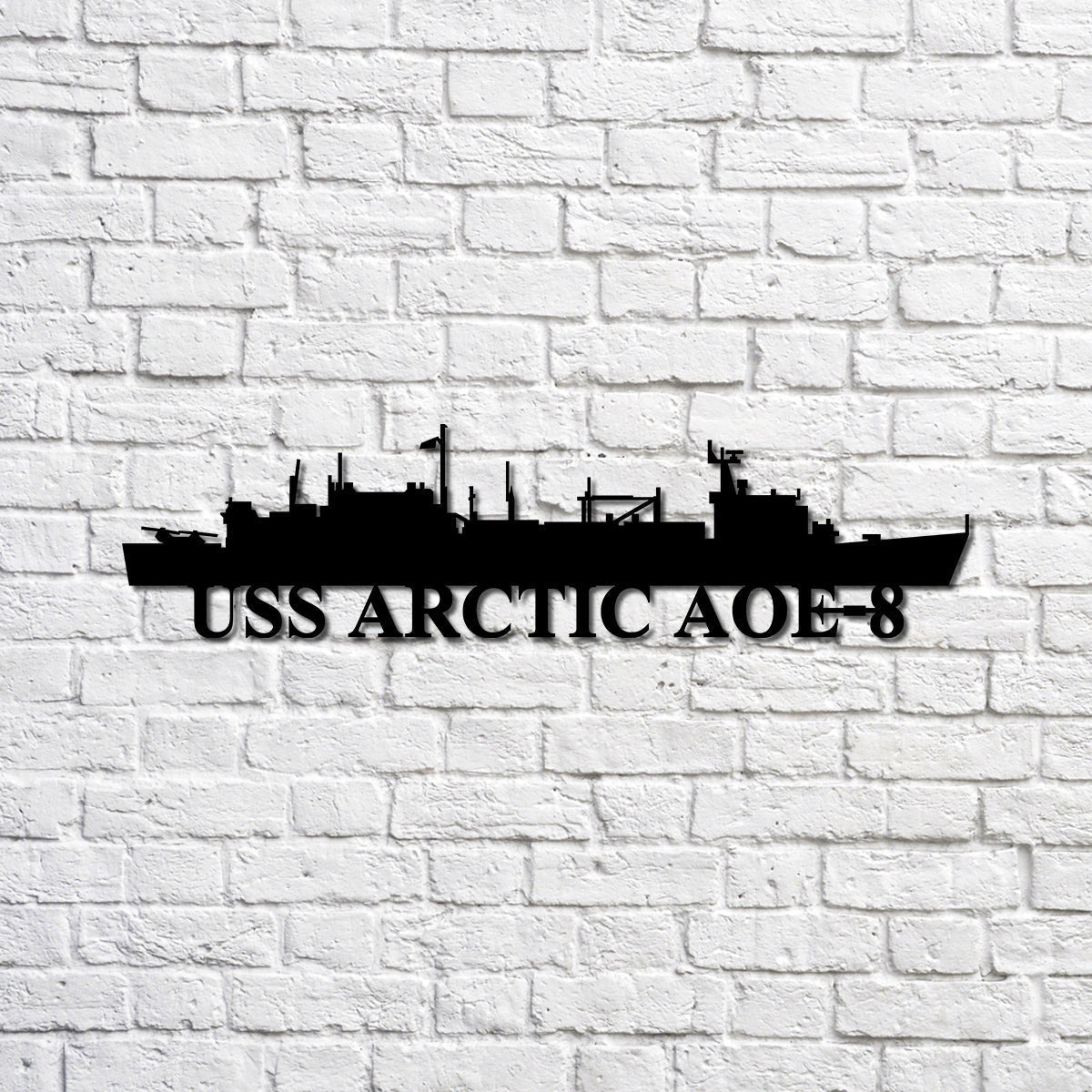 Uss Arctic Aoe8 Navy Ship Metal Sign, Memory Wall Metal Sign Gift For Navy Veteran, Navy Ships Silhouette Metal Sign Laser Cut Metal Signs Custom Gift Ideas