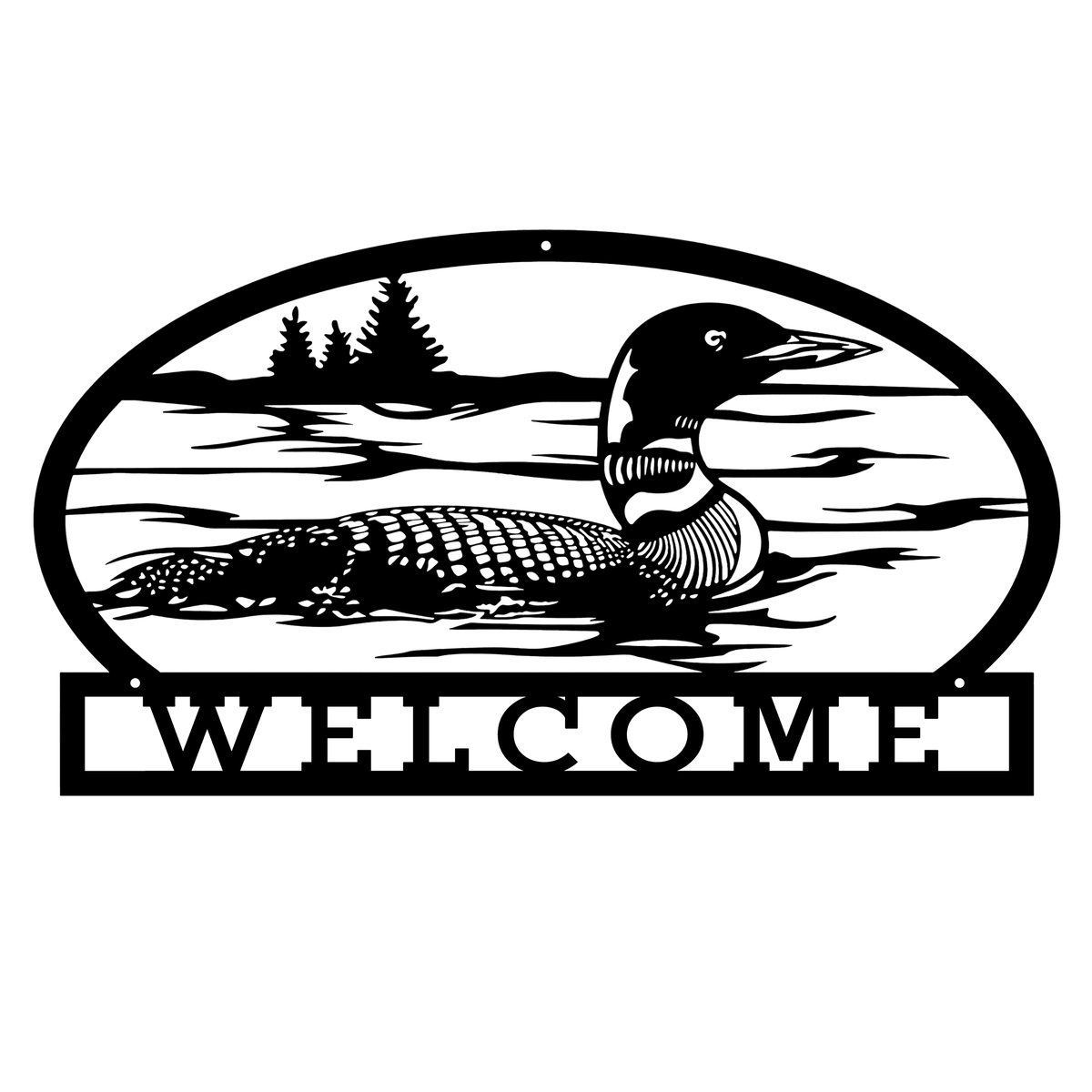 Custom Loon Metal Sign Lake House Decor, Lake House Sign, Family Name Sign, Hunting Bird, Metal Sign Custom, Welcome Sign Laser Cut Metal Signs Custom Gift Ideas