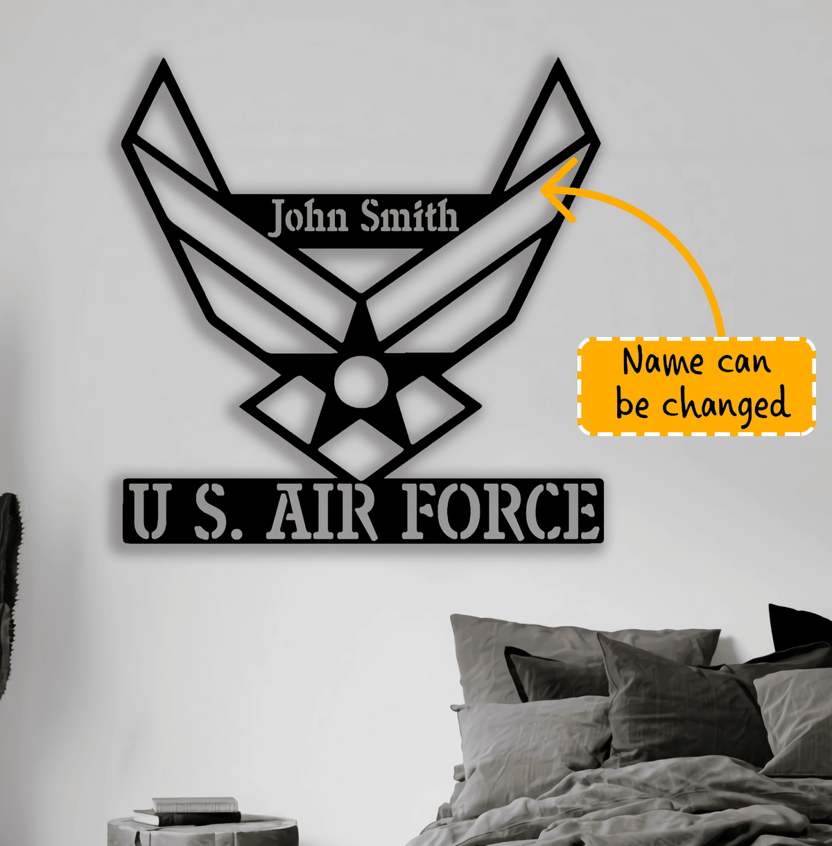 Personalized Air Force Soldier Metal Sign, Wall Decor, Custom Name Sign, Retirement Gift, Father's Day Gift, , Military Gift Laser Cut Metal Signs Custom Gift Ideas