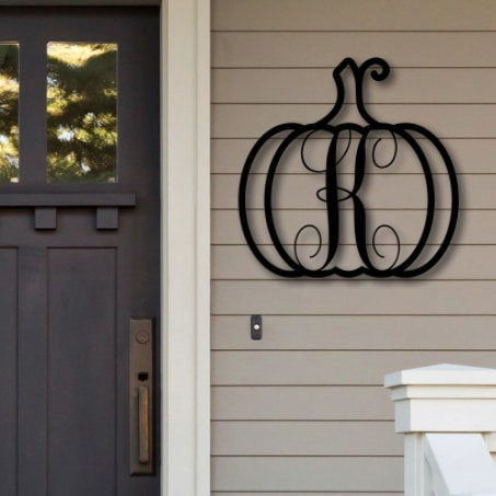 Wooden Monogram Family Name Wall Hangingpersonalized Pumpkin ,fall Wreath , Door Hanging Pumpkin,fall Decor,family Name Pumpkin Sign Laser Cut Metal Signs Custom Gift Ideas