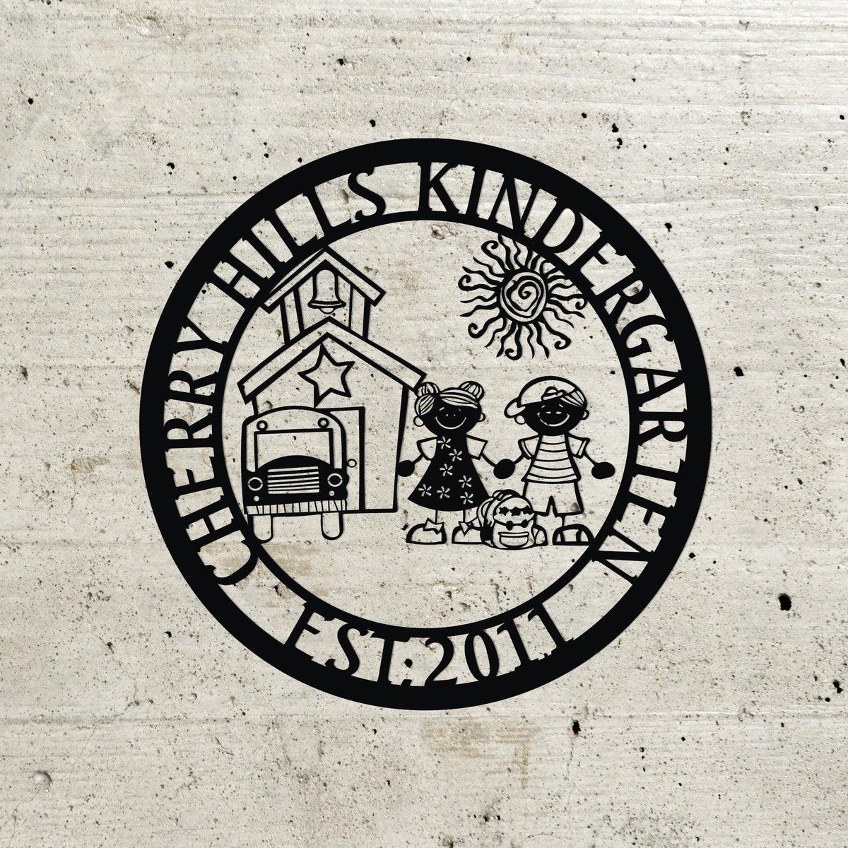 Personalized Kindergarten Sign, Creche Sign, Preschool Sign, Nursery Sign, Daycare Center Laser Cut Metal Signs Custom Gift Ideas