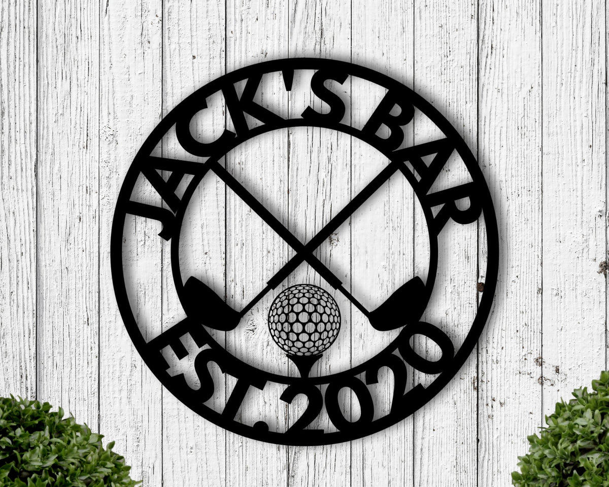 Personalized Golf Sign, Personalized Golf Decor, Golf Wall Art, 19th Hole Sign, Bar Sign, Metal Golf Sign, Golf Gifts For Men, Man Cave Sign Laser Cut Metal Signs Custom Gift Ideas