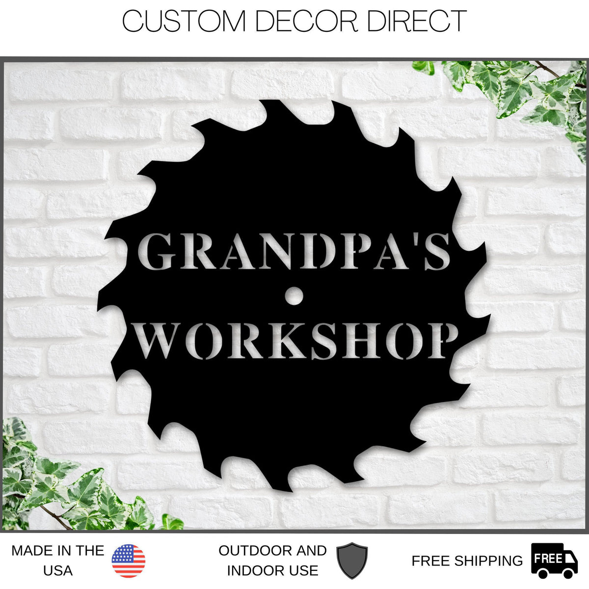 Grandpa's Workshop Sign, Crescent Wrench & Hammer Art, Gift For Grandpa, Woodworker Sign, Custom Workshop Sign, Grandpa Gift, Workshop Sign Laser Cut Metal Signs Custom Gift Ideas