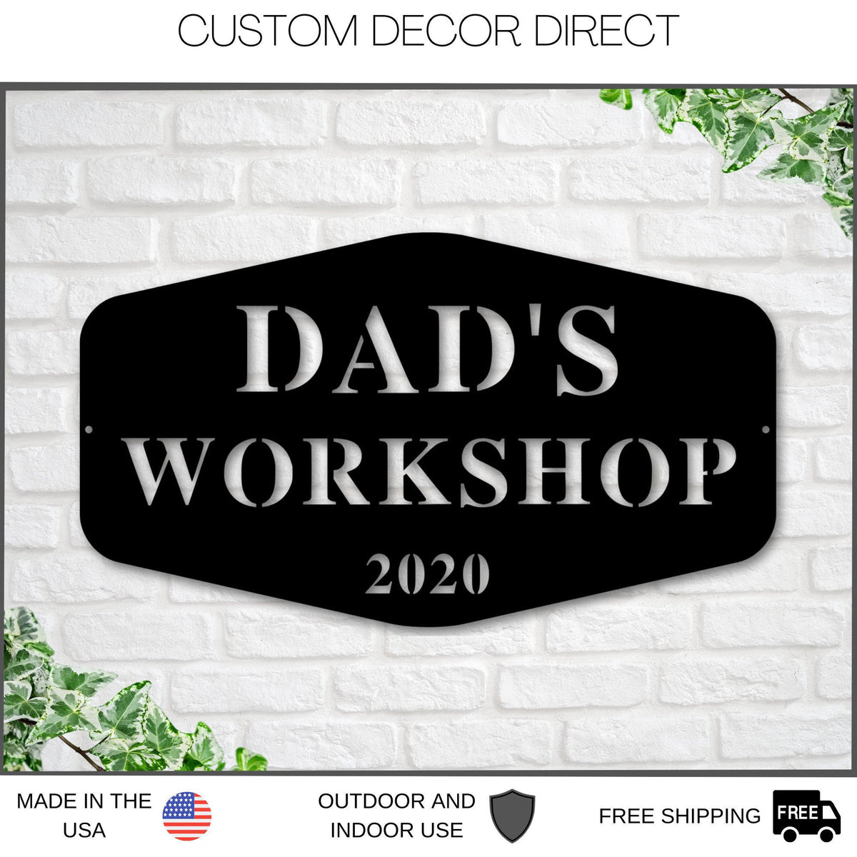 Grandpa's Workshop Sign, Crescent Wrench & Hammer Art, Gift For Grandpa, Woodworker Sign, Custom Workshop Sign, Grandpa Gift, Workshop Sign Laser Cut Metal Signs Custom Gift Ideas