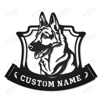 German Shepherd Monogram Personalized Metal Wall Decor, Cut Metal Sign, Metal Wall Art, Metal House Sign Laser Cut Metal Signs Custom Gift Ideas