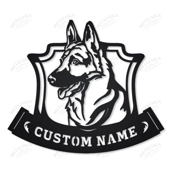German Shepherd Monogram Personalized Metal Wall Decor, Cut Metal Sign, Metal Wall Art, Metal House Sign Laser Cut Metal Signs Custom Gift Ideas
