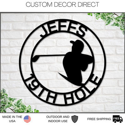 Golf Sign, 19th Hole Sign For Her, Personalized Golf Sign, Personalized Golf Decor, Golf Wall Art, Metal Sign, Gift For Dad, Bar Sign, Golf Laser Cut Metal Signs Custom Gift Ideas