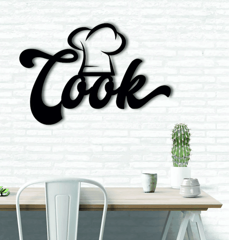 Cook chef hat kitchen decor Cut Metal Sign Laser Cut Metal Signs Custom Gift Ideas