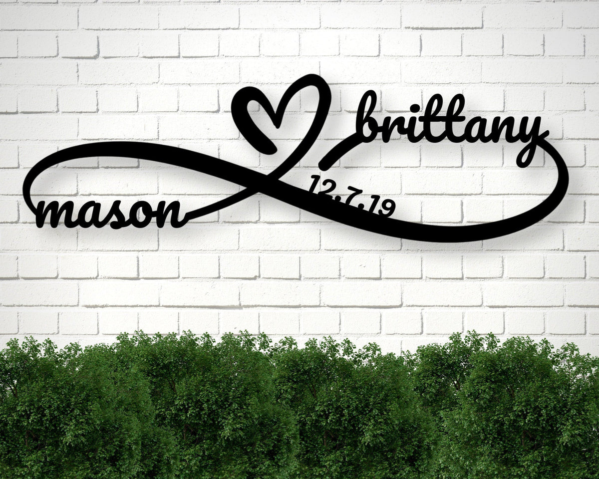 Personalized Metal Infinity Sign, Infinity Name Sign , Custom Metal Sign, Metal Art, Anniversary Gift, Newly Engaged Gift, Housewarming Gift Laser Cut Metal Signs Custom Gift Ideas