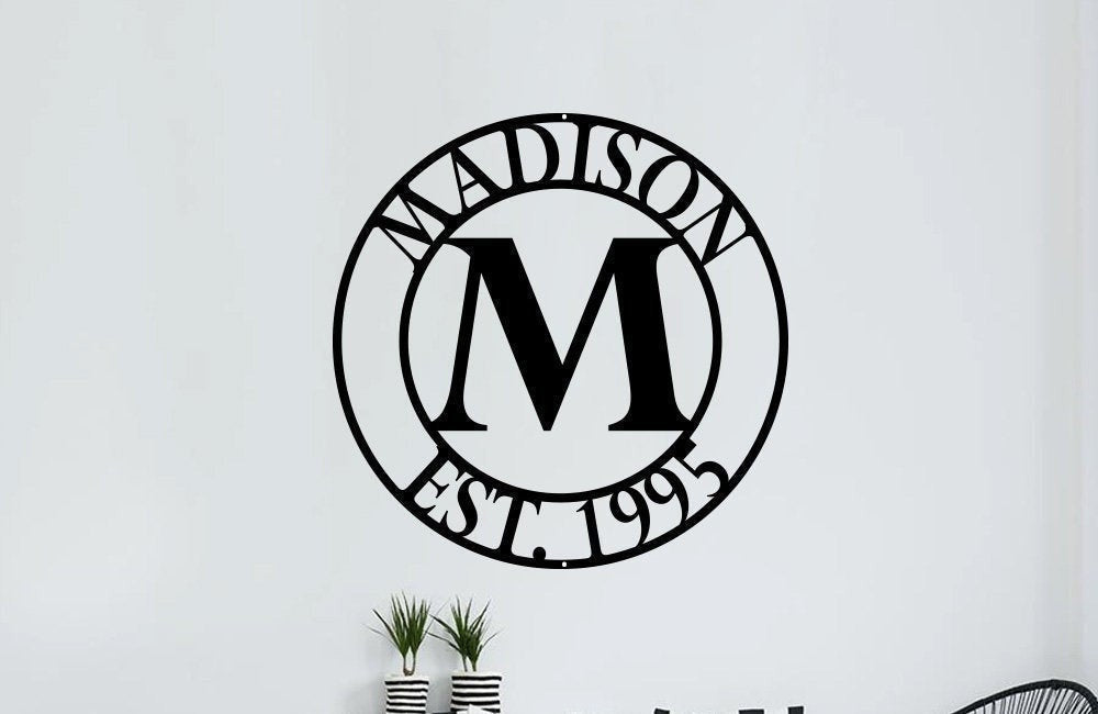 Family Name Sign Metal Wall Art Custom Metal Sign With Established Year Initial And Last Name Gift Personalized Last Name Sign Laser Cut Metal Signs Custom Gift Ideas