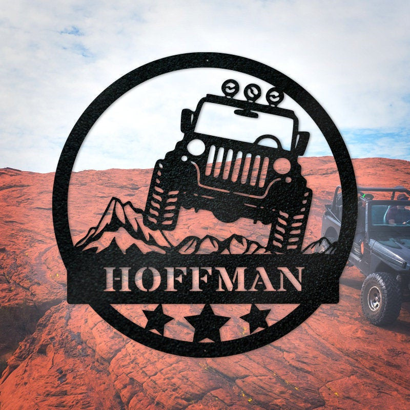 Jeep Personalized Family Namejeep Off Road Metal Laser Cut Metal Signs Custom Gift Ideas