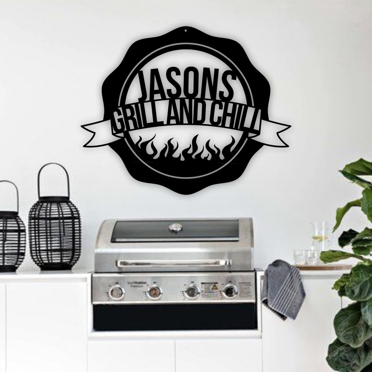 Personalized Bbq Sign, Custom Name Barbecue Patio Sign, Grilling Gifts Signs Personalized, Outdoor Kitchen Metal Sign,grill Gifts For Dad Laser Cut Metal Signs Custom Gift Ideas