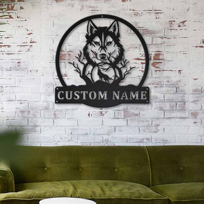 Personalized Wolf Monogram Metal Sign Art, Custom Wolf Monogram Metal Sign, Wolf Monogram Gifts Funny, Animal Gift, Animal Custom, Laser Cut Metal Signs Custom Gift Ideas