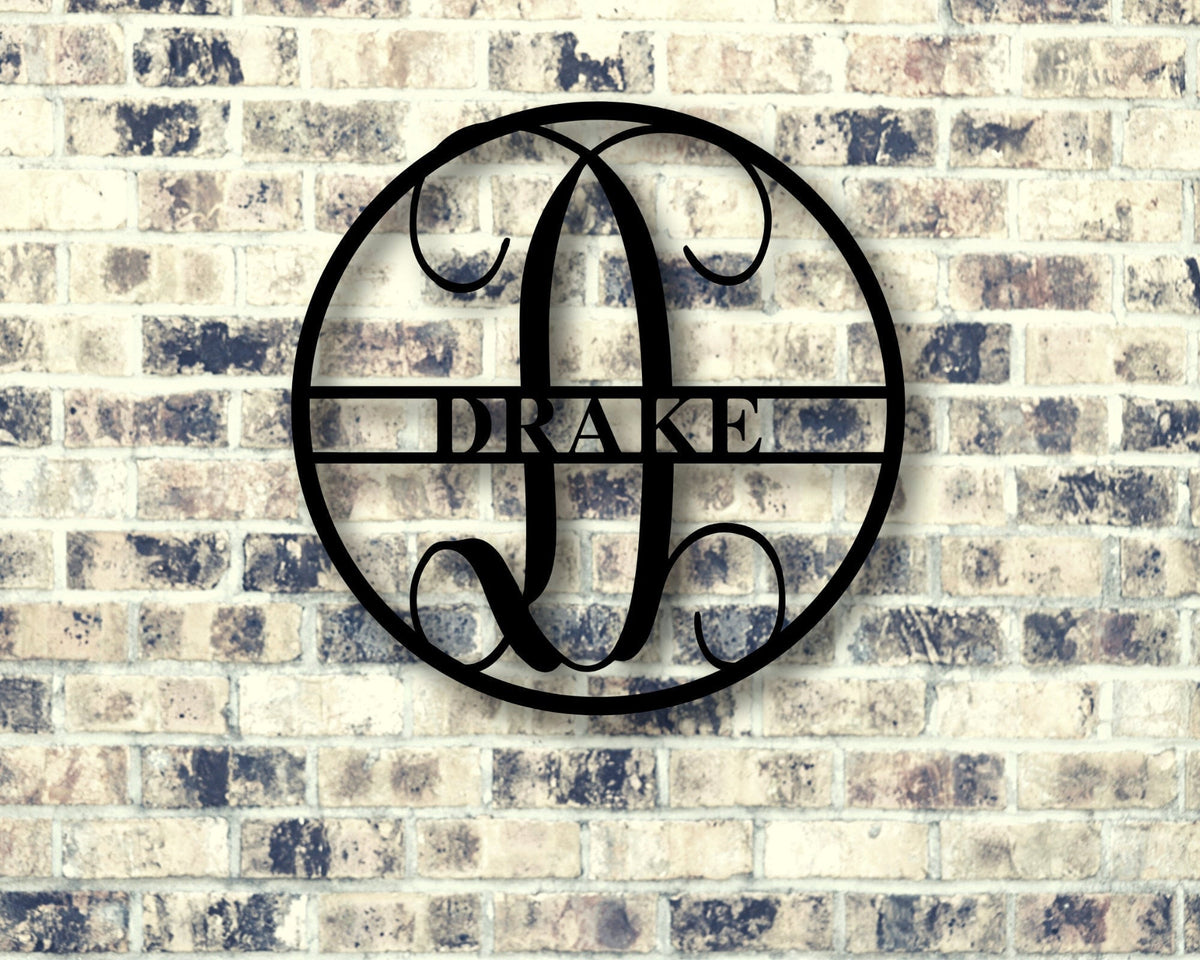 Metal Family Name Sign, Monogram Door Hanger, Last Name Sign, Family Sign, Front Door Wreaths, Door Decor, Custom Name Sign Laser Cut Metal Signs Custom Gift Ideas