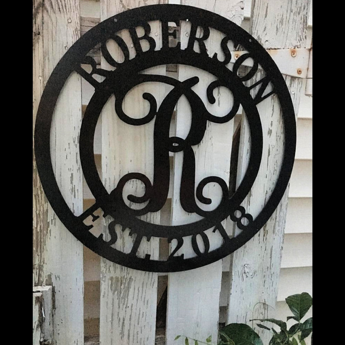 Door Hanger Personalized Metal Acm Circle Family & Established Date Wall Decor Housewarming Gift Monogram Sign Laser Cut Metal Signs Custom Gift Ideas