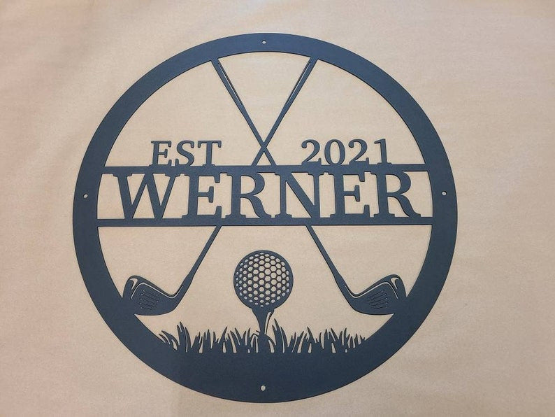 Personalized Golf Sign, Personalized Golf Metal Sign, Golf Decor, Golf Wall Art, Metal Golf Sign, Last Name Sign, Family Name Sign Laser Cut Metal Signs Custom Gift Ideas