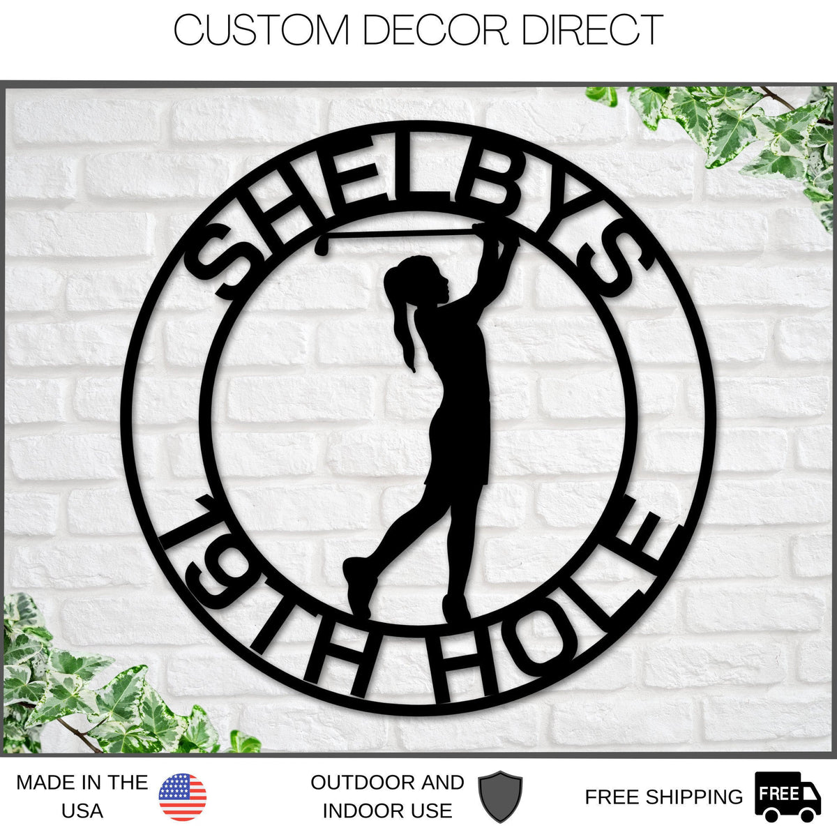 19th Hole Sign For Her, Personalized Golf Sign, Personalized Golf Decor, Golf Wall Art, Metal Sign, Golf Sign, Gift For Her, Golf Girl Laser Cut Metal Signs Custom Gift Ideas