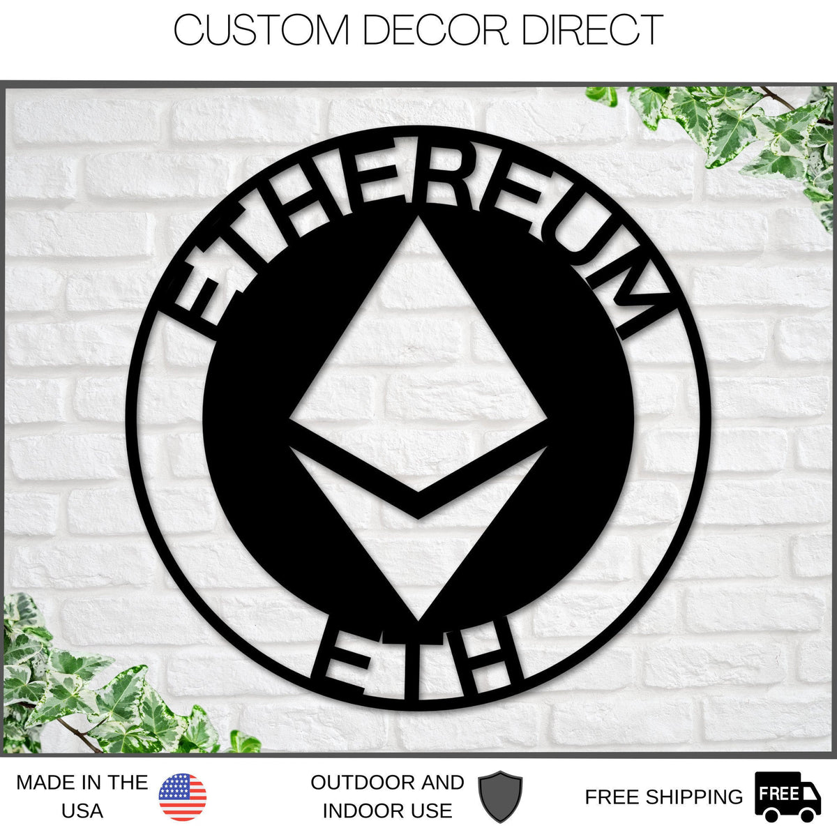 Ethereum Sign, Metal Ethereum Sign, Personalized Ethereum , Custom Cryptocurrency Sign, Ethereum Gift, Ethereum Wall Art, Ethereum Crypto Laser Cut Metal Signs Custom Gift Ideas