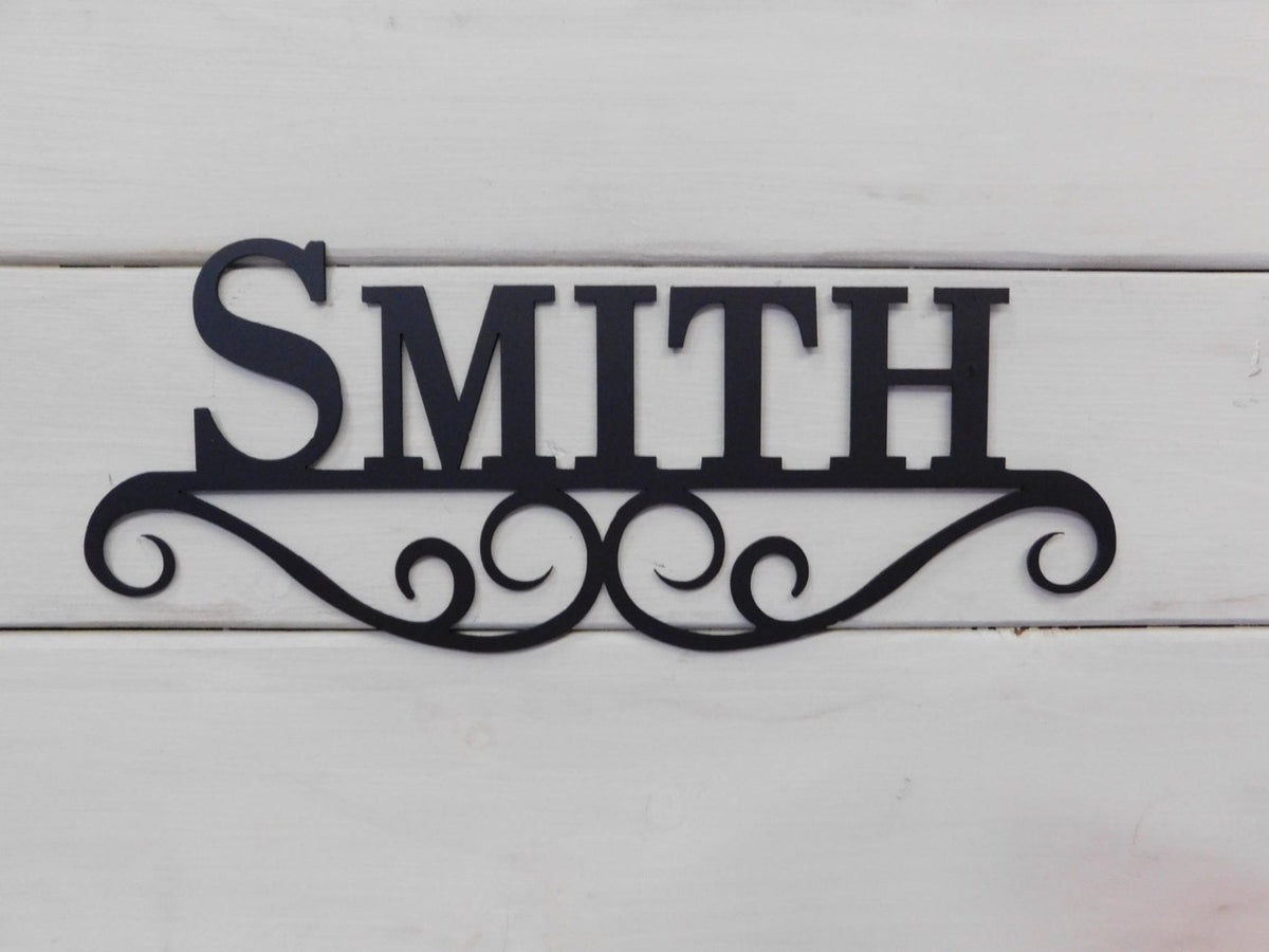 Personalized Name Sign, Custom Metal Last Name Sign, Last Name Sign Laser Cut Metal Signs Custom Gift Ideas