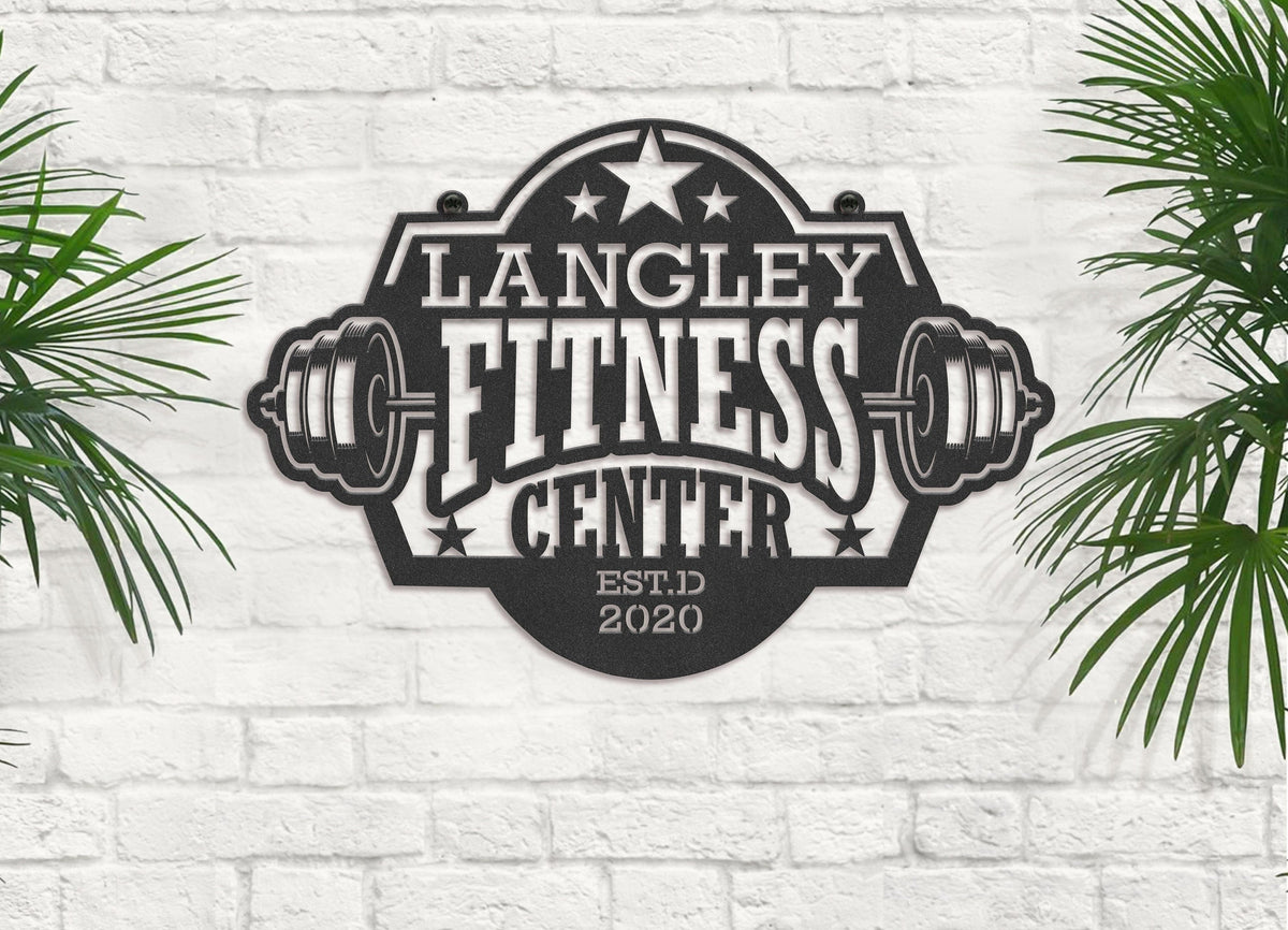 Personalized Your Name Metal Fitness Center Sign, Custom Metal Gym Sign Laser Cut Metal Signs Custom Gift Ideas