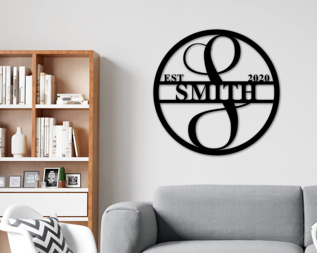 Last Name Metal Sign Est, Family Name Sign, Personalized Metal Wall Decor, Housewarming Gift, Welcome Sign Front Porch, Metal Monogram Sign Laser Cut Metal Signs Custom Gift Ideas